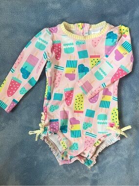 RuffleButts Rashguard Swimsuit